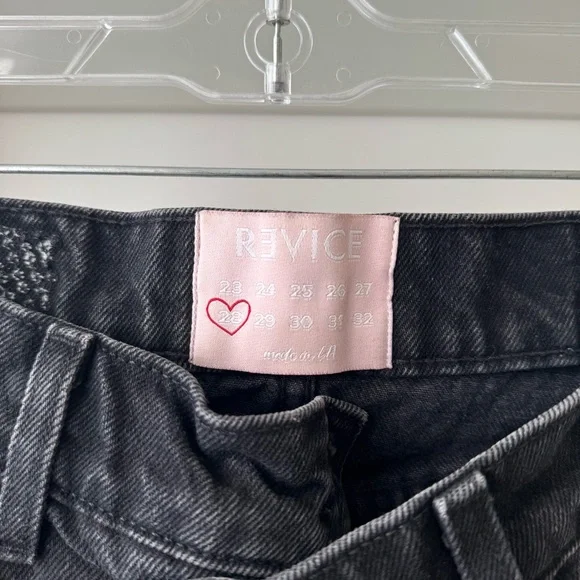 REVICE 90s Baby Joey Black Asymmetrical Crossover Jeans - Picture 5 of 6